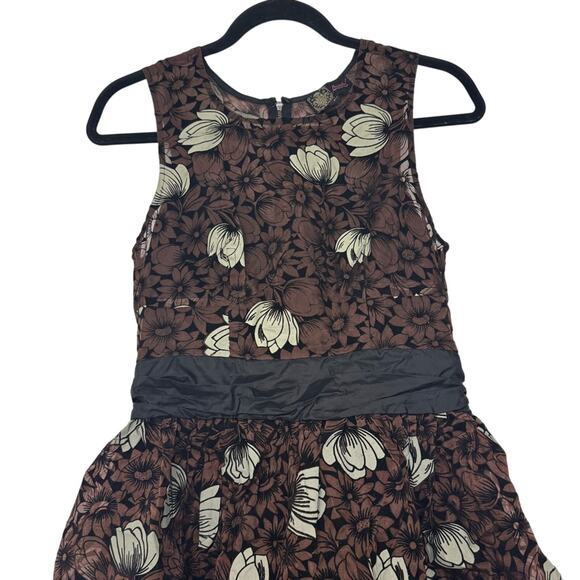 Anthropologie Frock by Tracey Reece Silk Chrysanthemum Tea Dress Size 6 Floral - Picture 3 of 10